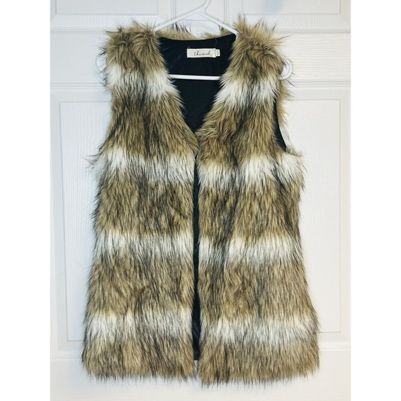 Chicwish Faux Fur Vest Tan Brown Cozy Comfy Boho Hippie Indie Street  Size Small - Picture 1 of 7